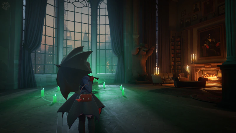 Deadlock character in a gothic room during setup